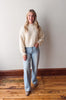 Arden Cream Cropped Knit Sweater
