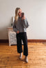 Arden Grey Cropped Knit Sweater