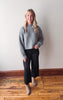 Arden Grey Cropped Knit Sweater