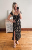 Black Floral Midi Dress