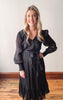 Black Long Sleeve Wrap Dress