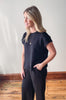 Black Short Sleeve Lounge Top