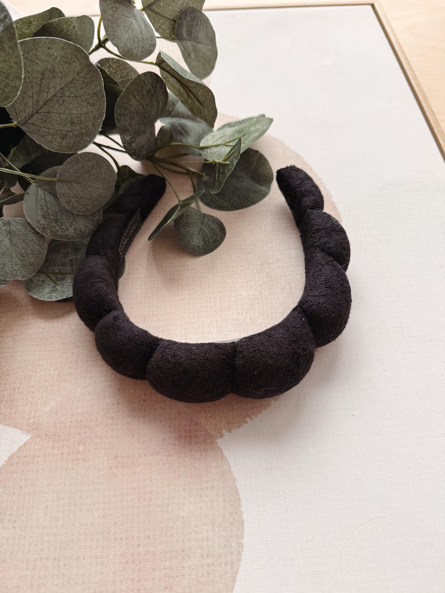 Black Terry Cloth Spa Headband