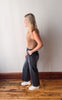 Black Washed Denim Trousers