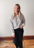 Black + White Sweatshirt with Gold Buttons