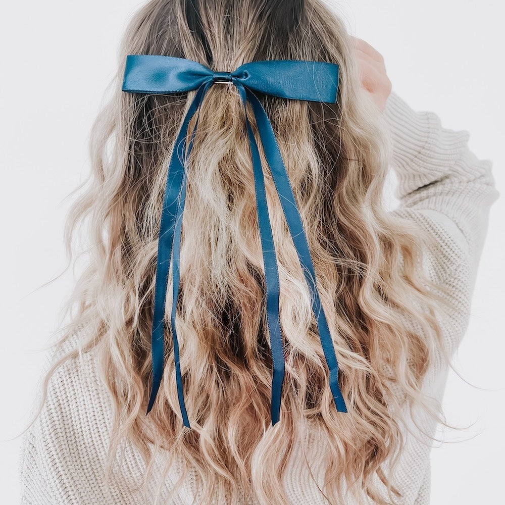 Navy Hair Bow