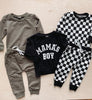 Black + White Checkered Jogger Set