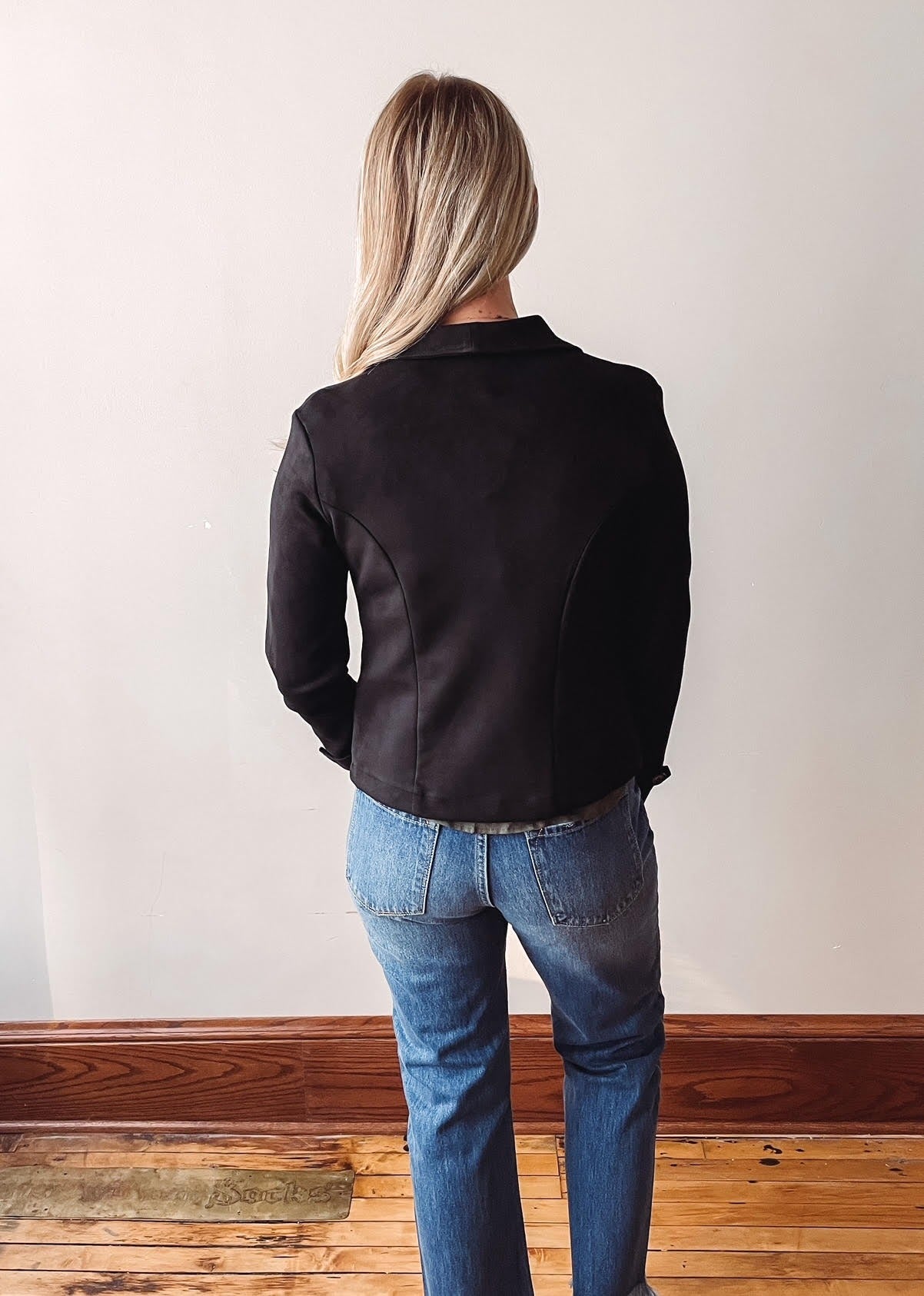 Brooke Black Suede Moto Jacket