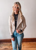 Brooke Cream Suede Moto Jacket