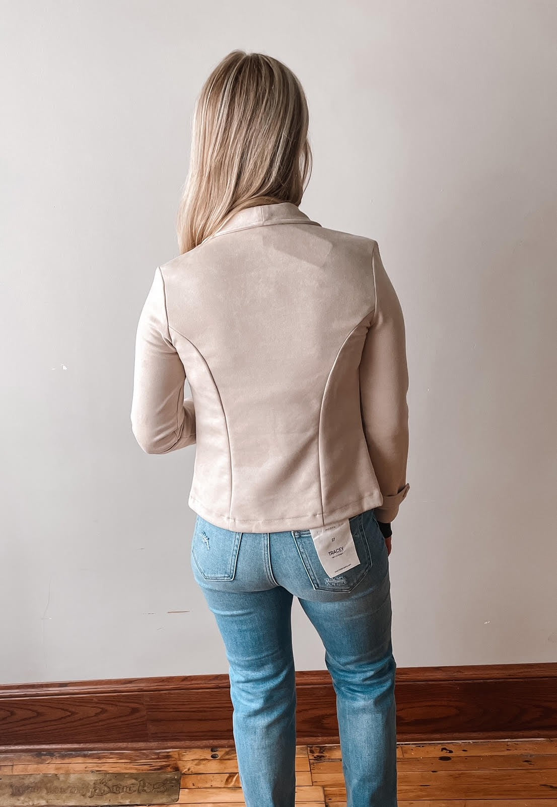 Cream suede biker jacket best sale