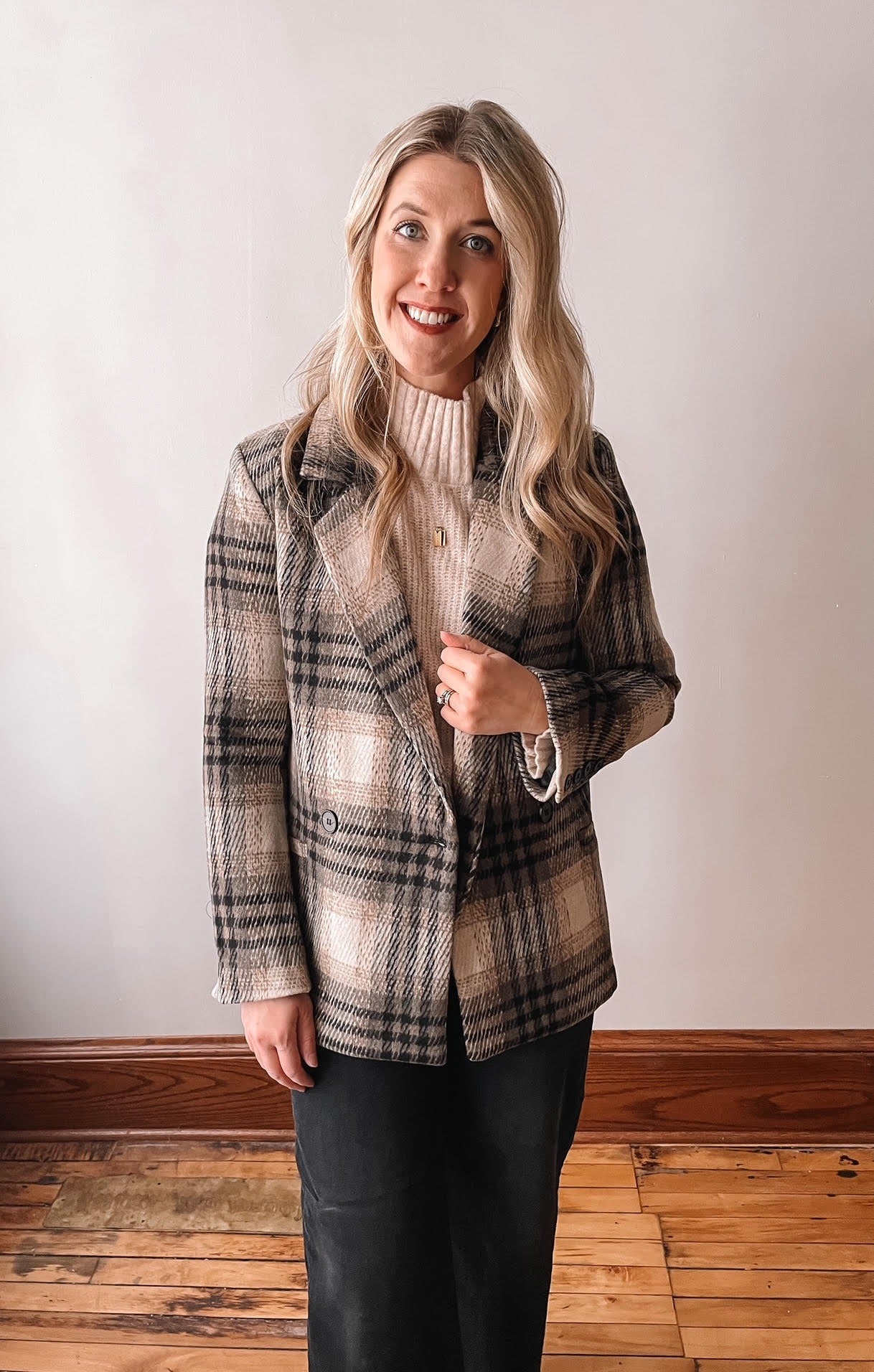 Brown Plaid Lined Blazer