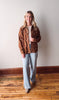 Brown Embroidery Corduroy Top