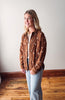 Brown Embroidery Corduroy Top