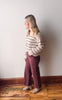 Brown High Rise Crop Wide Pants
