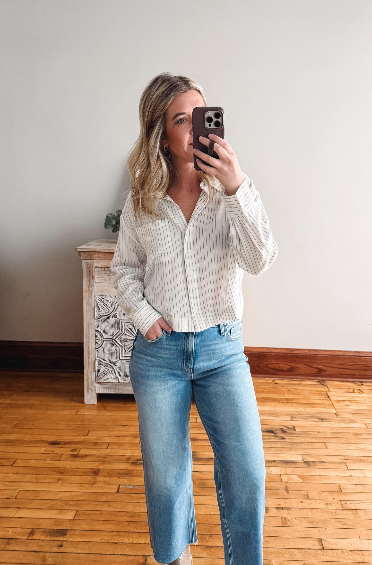 Callie Striped Button-Up Shirt