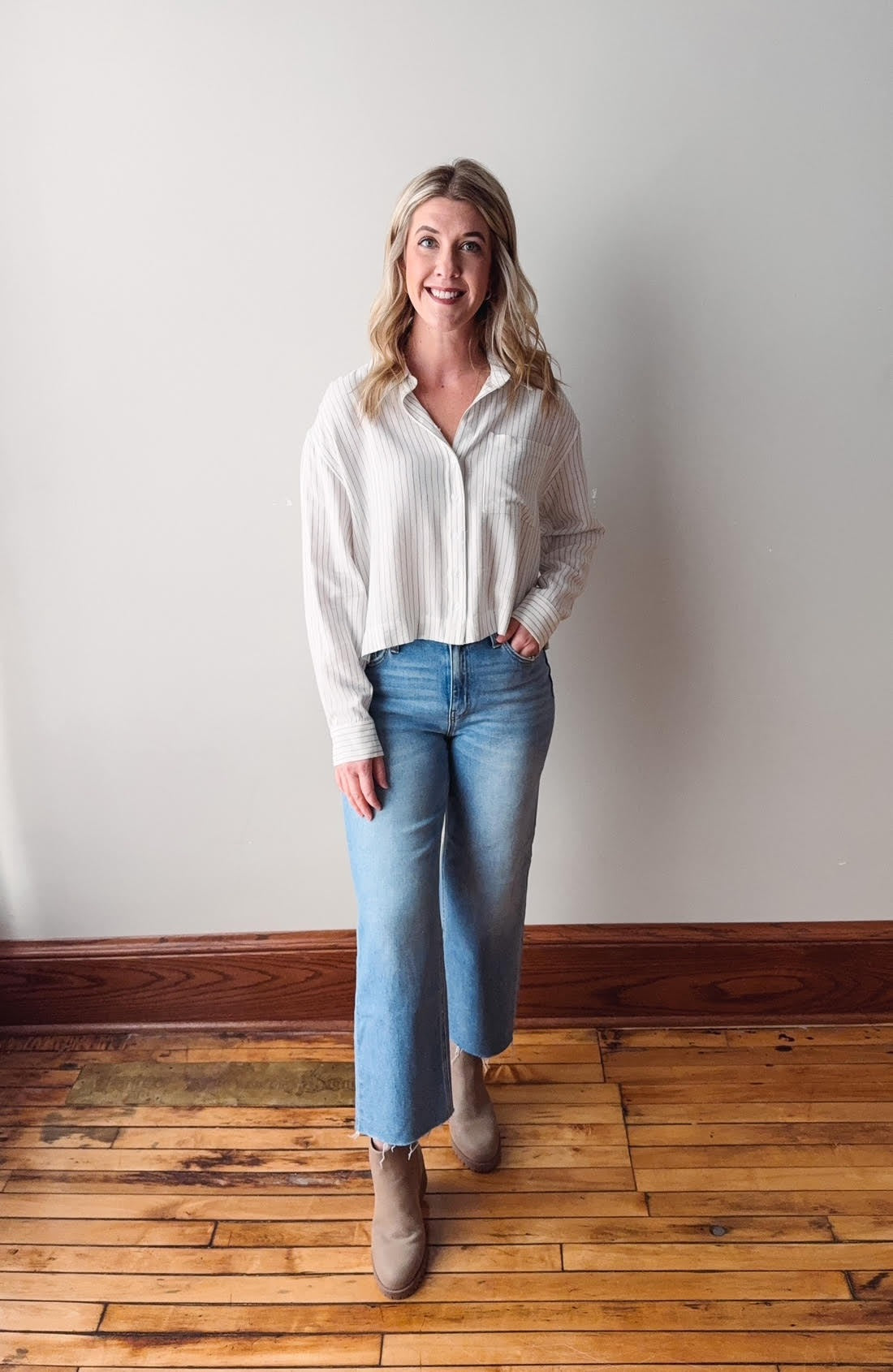 Callie Striped Button-Up Shirt