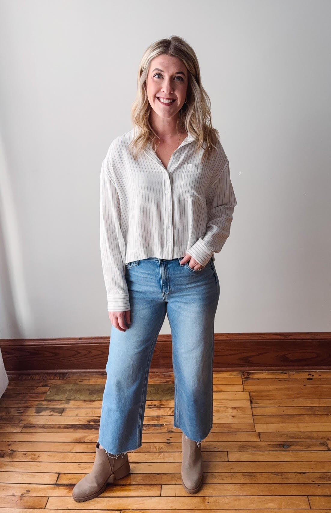 Callie Striped Button-Up Shirt