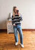 Catch You Later Navy Striped Long Sleeve