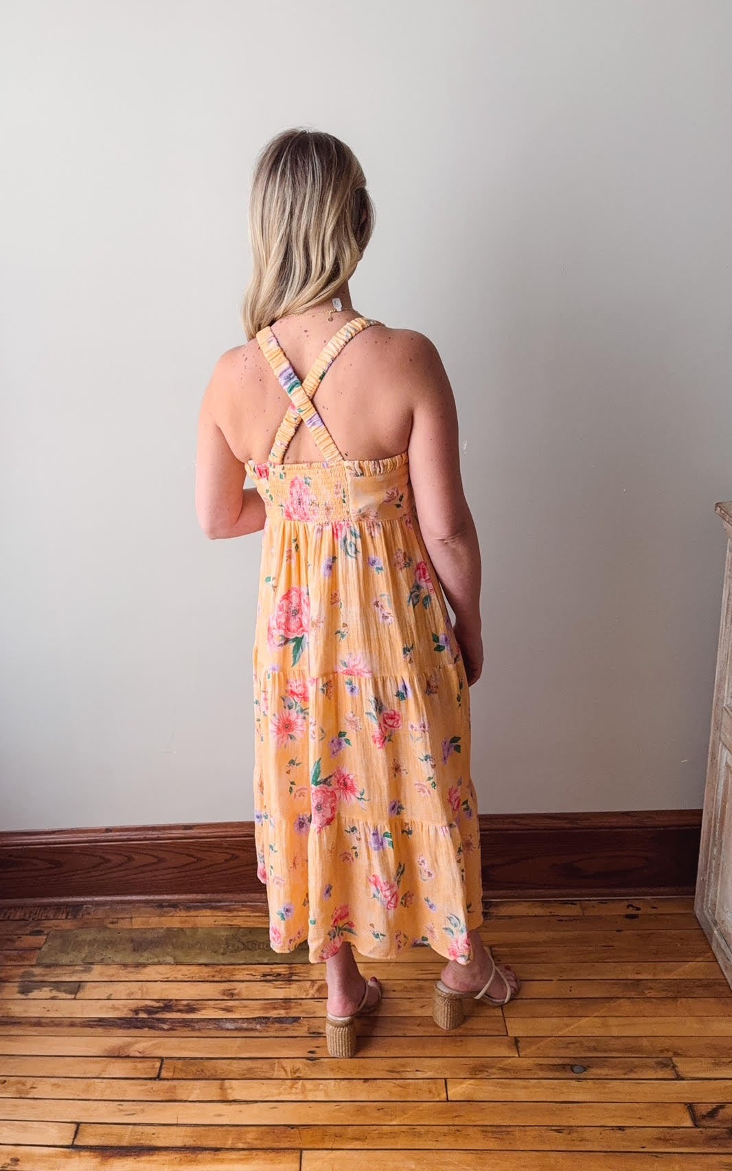 urban orange dress Urban Renewal Linen Smocked Maxi Dress