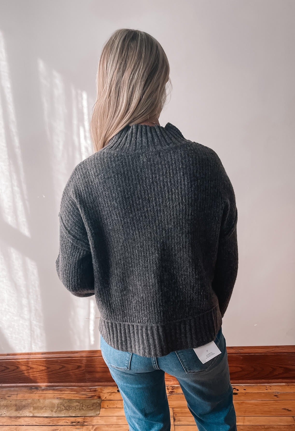 Charcoal Mock Neck Sweater