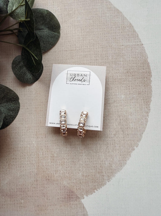 Classic Rhinestone Hoop Earrings