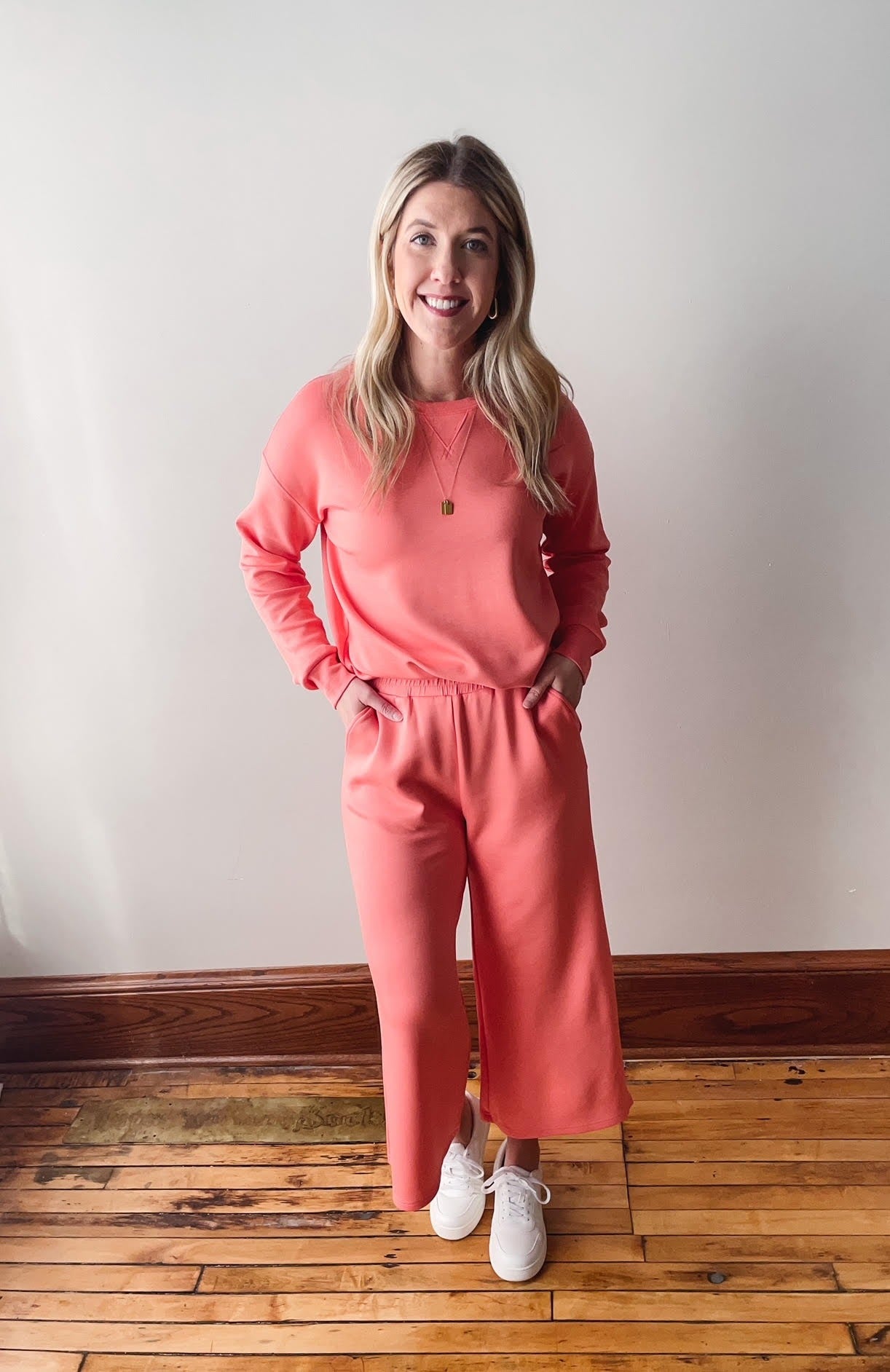 Coral Wide Leg Lounge Pants