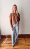 Courtney Camel Ribbed Pullover Sweater
