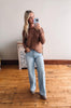 Courtney Camel Ribbed Pullover Sweater