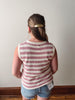 Cream + Dusty Pink Striped Sleeveless Top