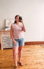 Cream + Dusty Pink Striped Sleeveless Top