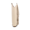 Beige fringe boot on a white background