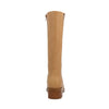 Tan knee-high boot on a white background