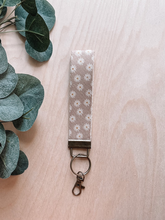 Dusty Rose Daisy Keychain Lanyard