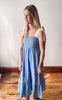 Delilah Sky Blue Smocked Midi Dress