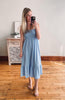 Delilah Sky Blue Smocked Midi Dress