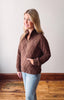 Devon Brown Quilted Sweatshirt
