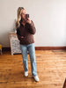 Devon Brown Quilted Sweatshirt