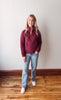 Devon Burgundy Quilted Sweatshirt