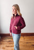 Devon Burgundy Quilted Sweatshirt