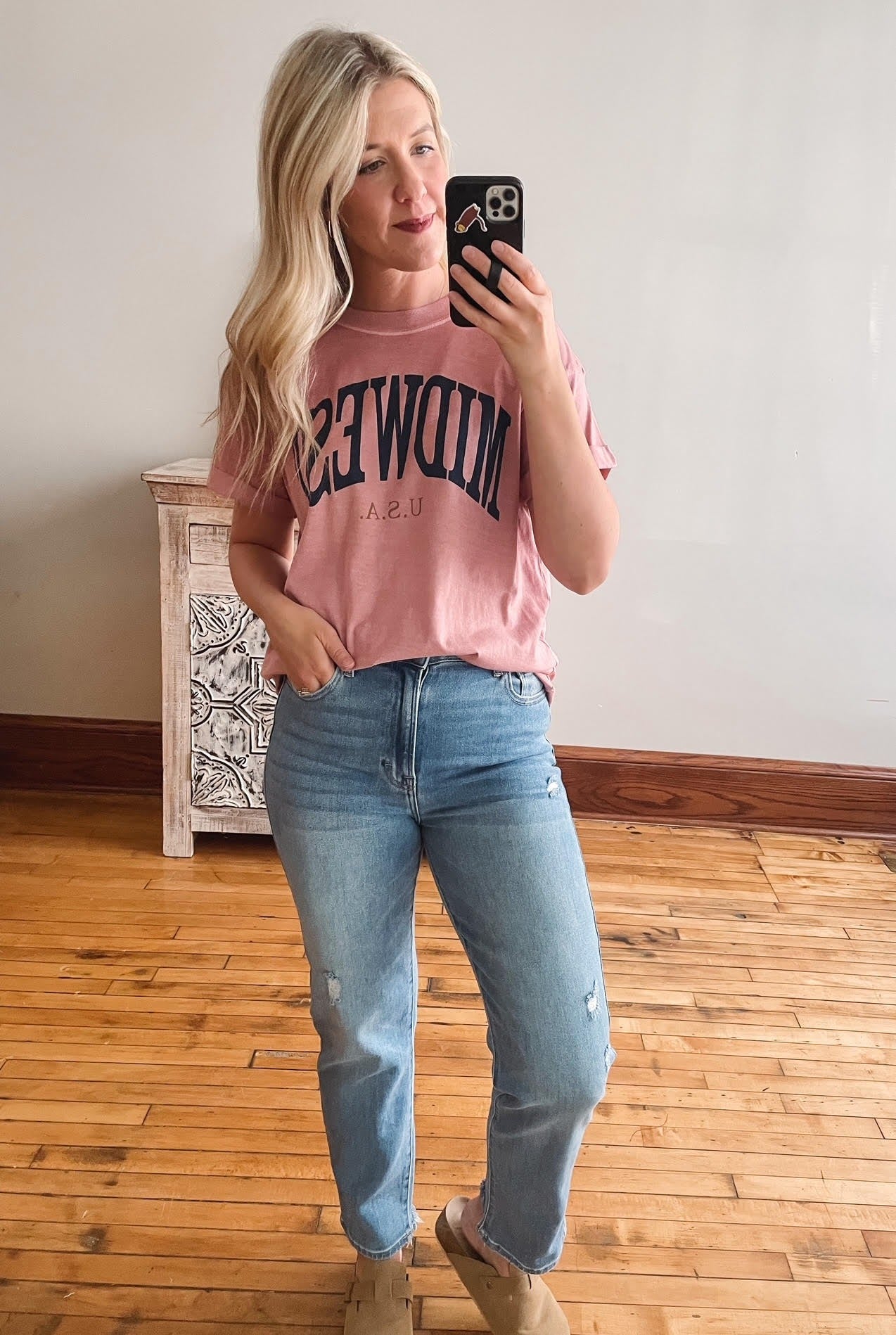 Dusty Pink Girl Dangerous Midwest Tee