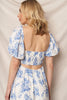 Ella Puff Sleeve Floral Midi Dress