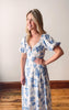 Ella Puff Sleeve Floral Midi Dress