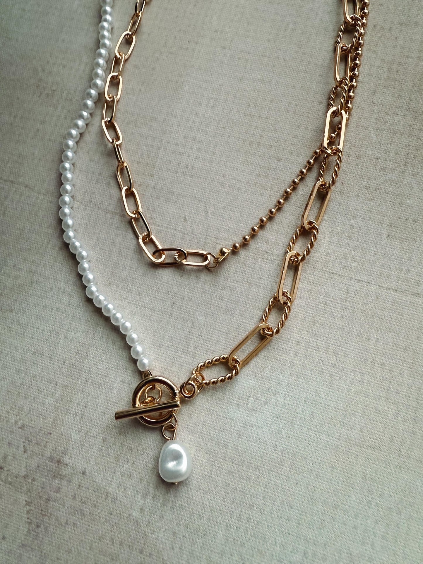 Elodie Pearl Toggle Necklace