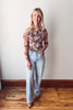 Emily Black Floral Mesh Top