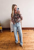 Emily Black Floral Mesh Top