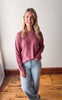 Eve Rose Pocket Waffle Sweater