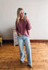 Eve Rose Pocket Waffle Sweater