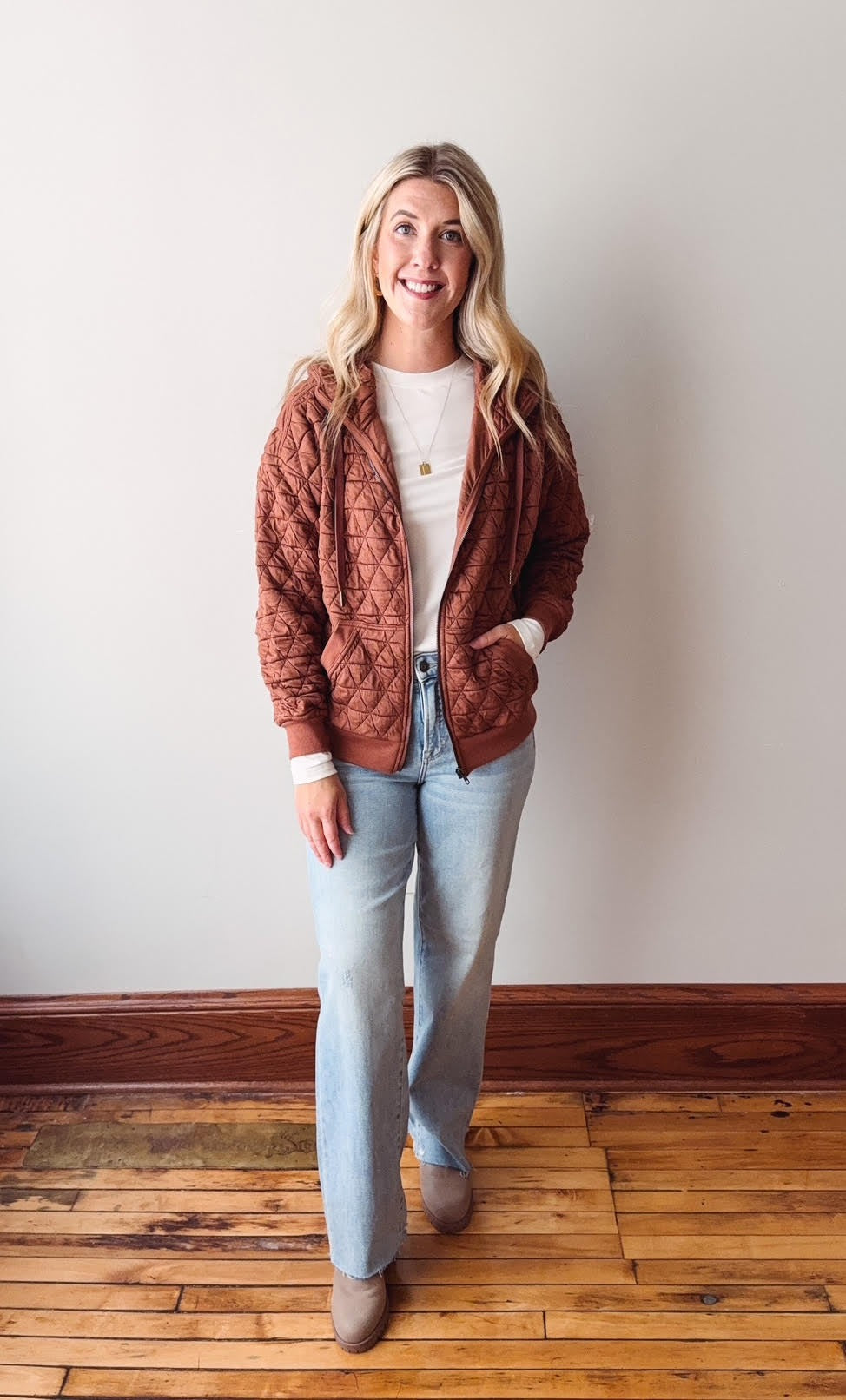 Evelyn Copper Quilted Jacket