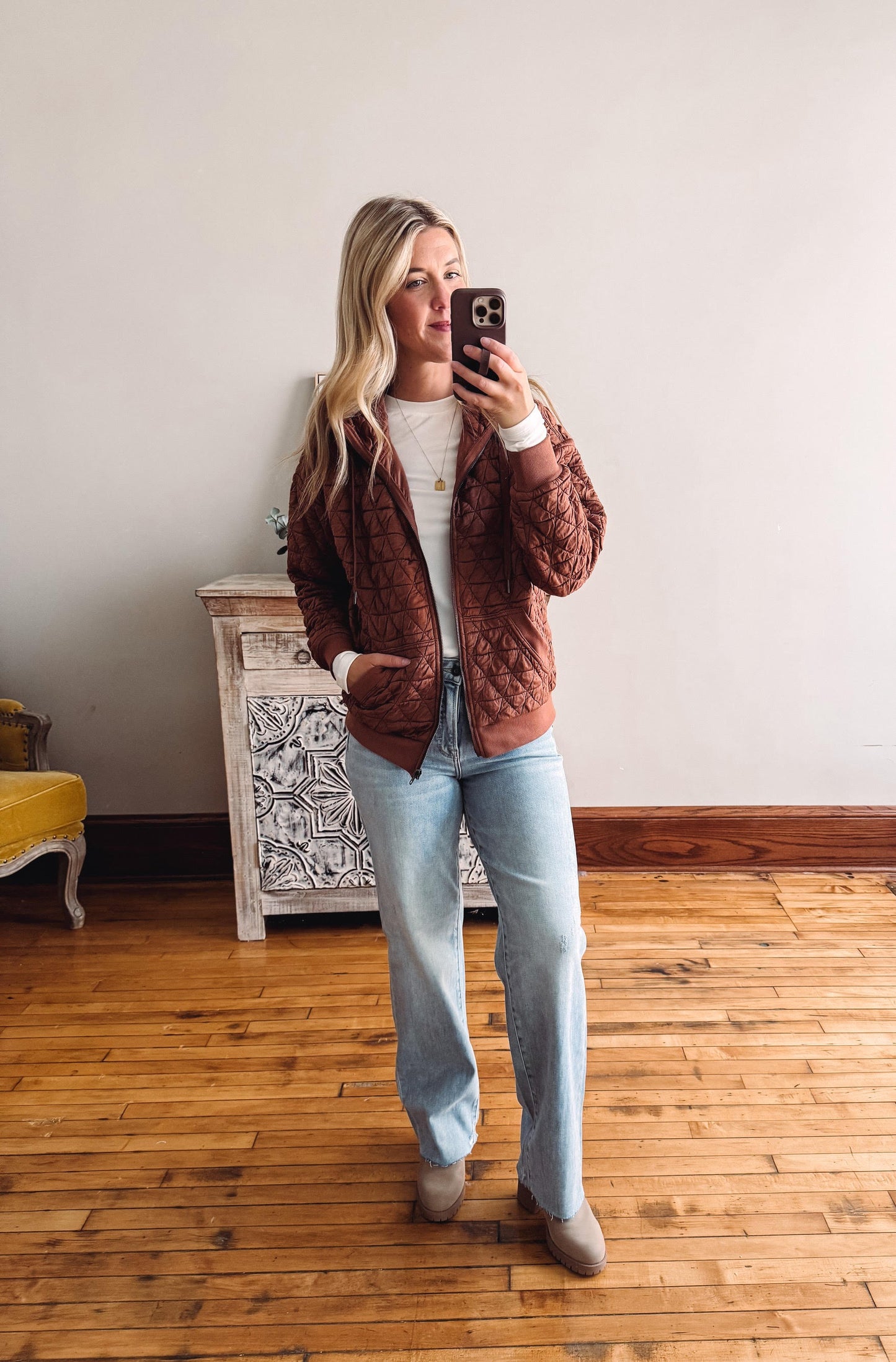Evelyn Copper Quilted Jacket