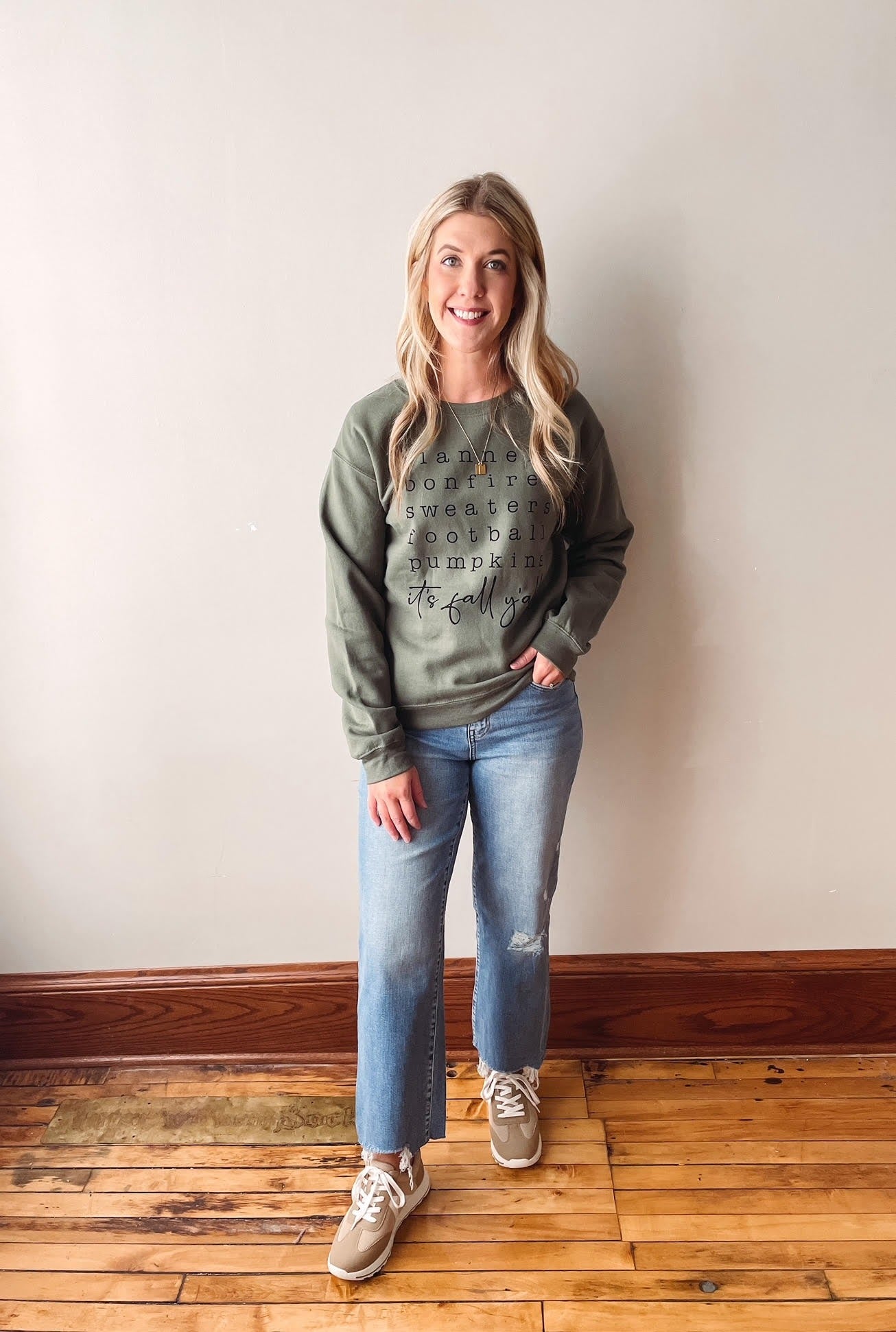 Fall List Olive Sweatshirt